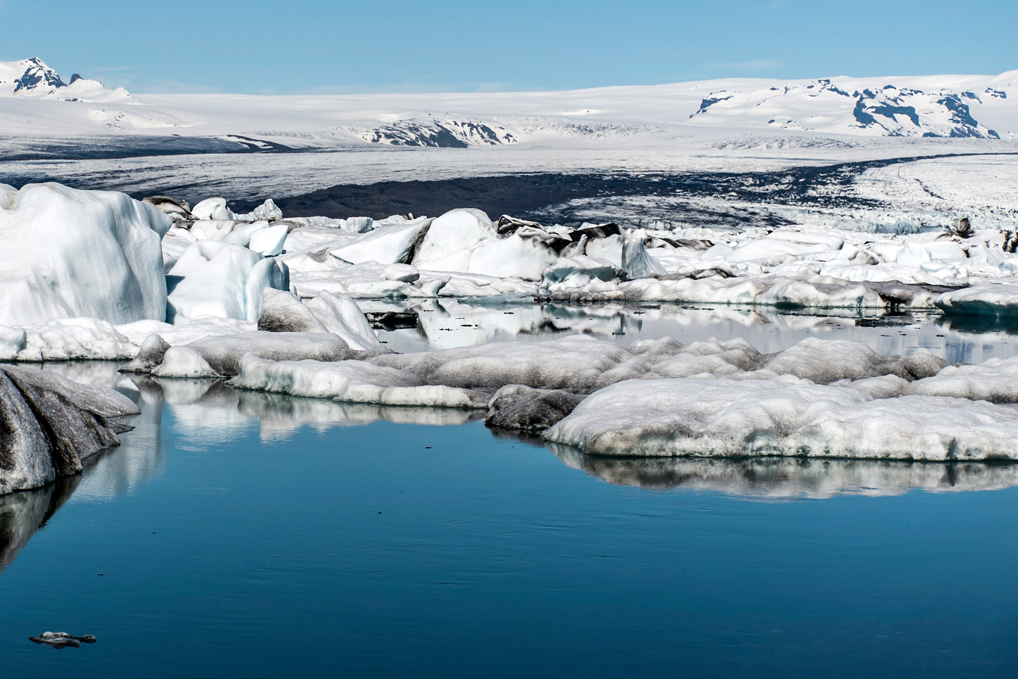 Iceland glacier lake Jokulsarlon glacial lagoon nature with snow landscape Vatnajokull